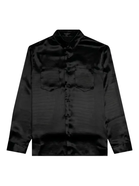 RTA Malcom crocodile-effect satin shirt