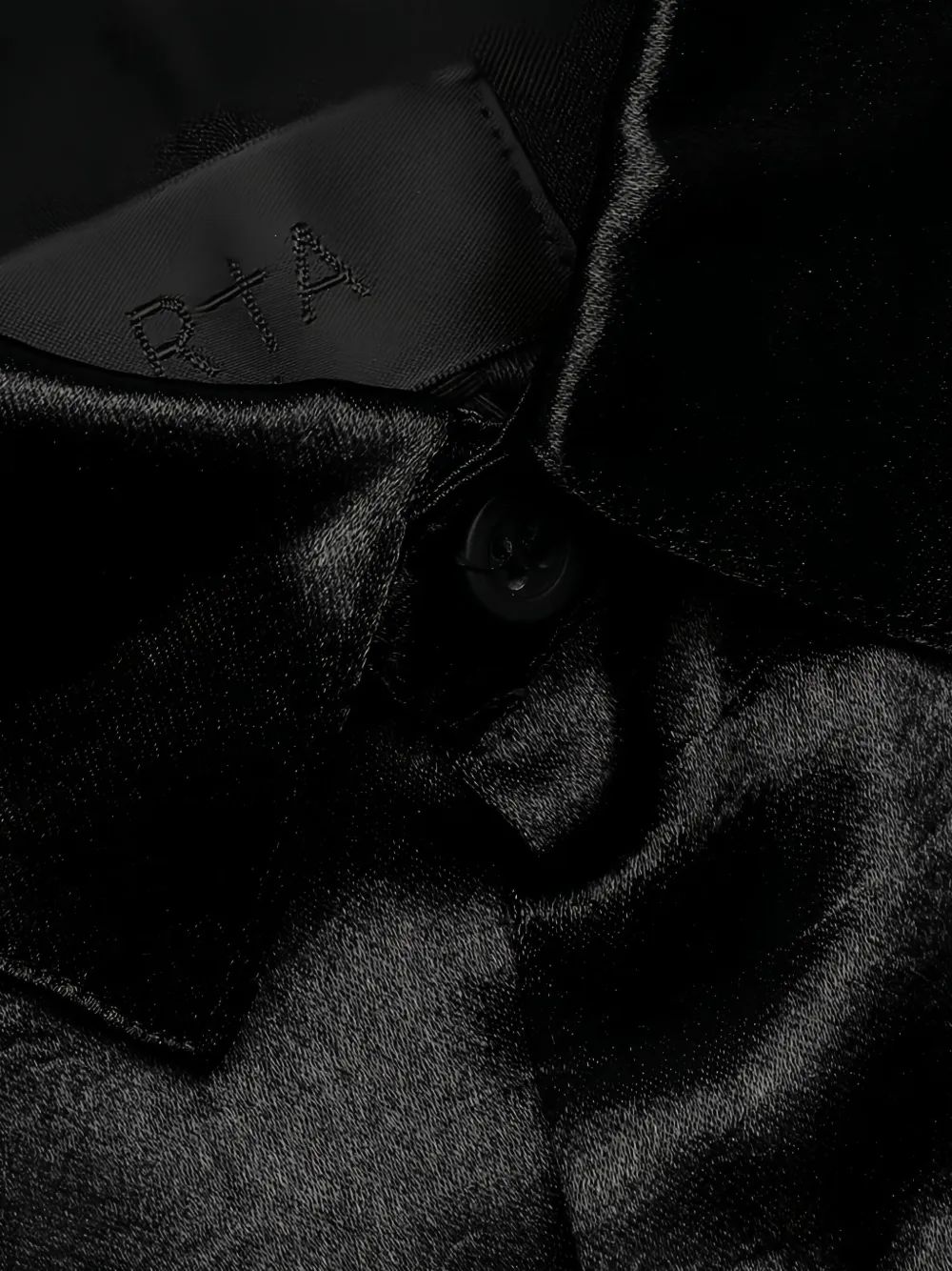 Rta Malcom Crocodile-effect Satin Shirt In Black