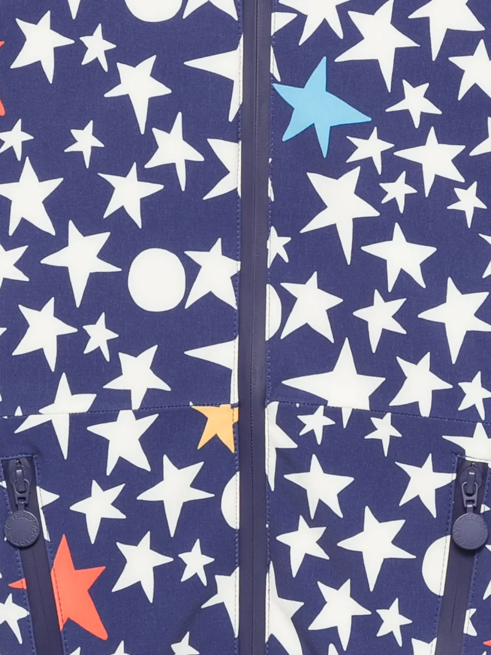 Stella McCartney Kids star-print hooded jacket Blauw