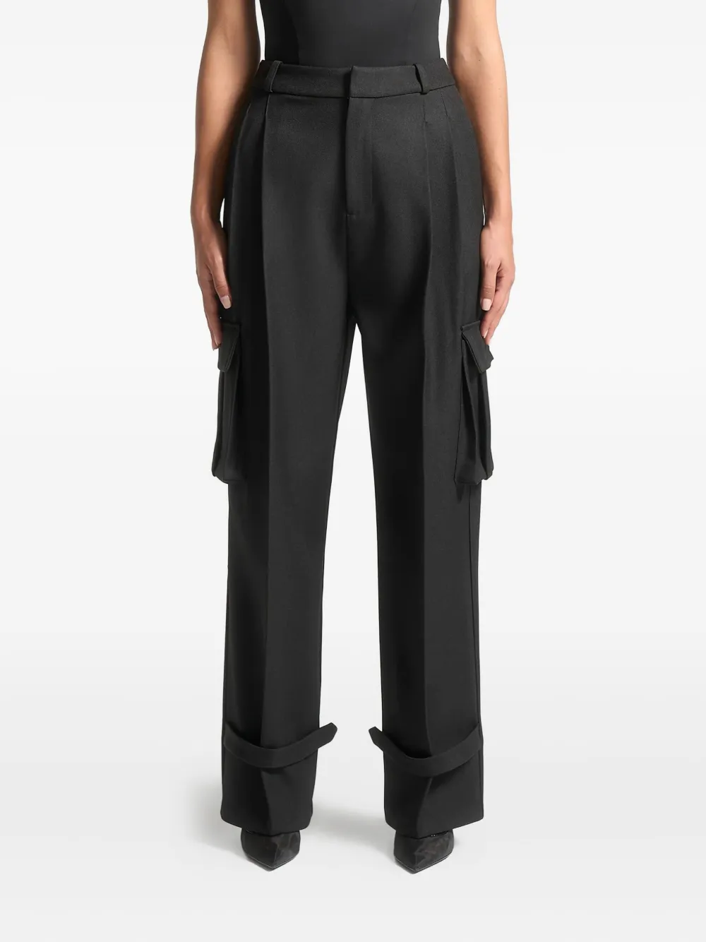 Manière De Voir Danielle pleated cargo trousers | Black | Image 1
