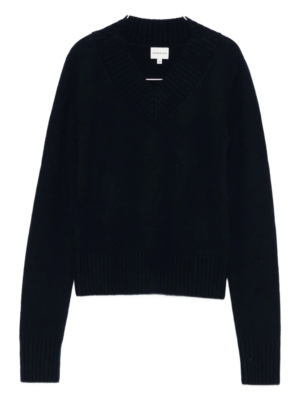 Herskind V-neck Ribbed Sweater In Black