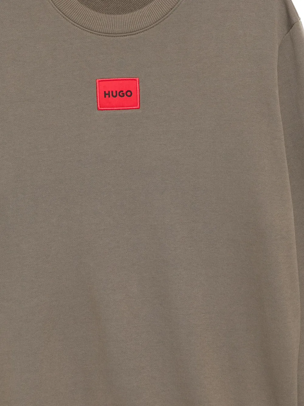 HUGO Sweater met logopatch Groen