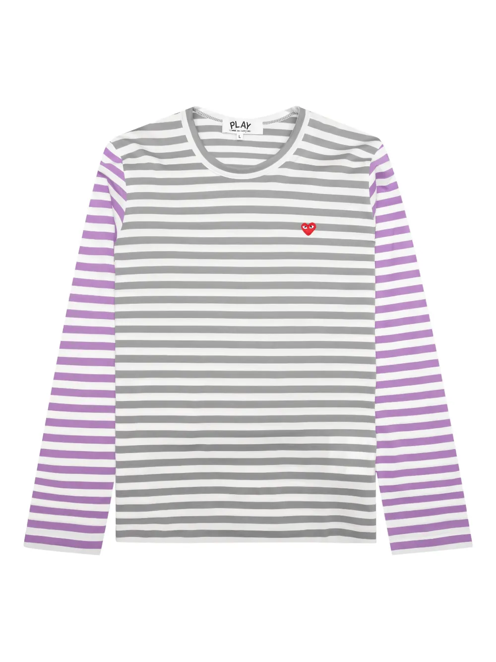 Comme Des Garçons Play striped long-sleeve T-shirt | Grey | Image 1