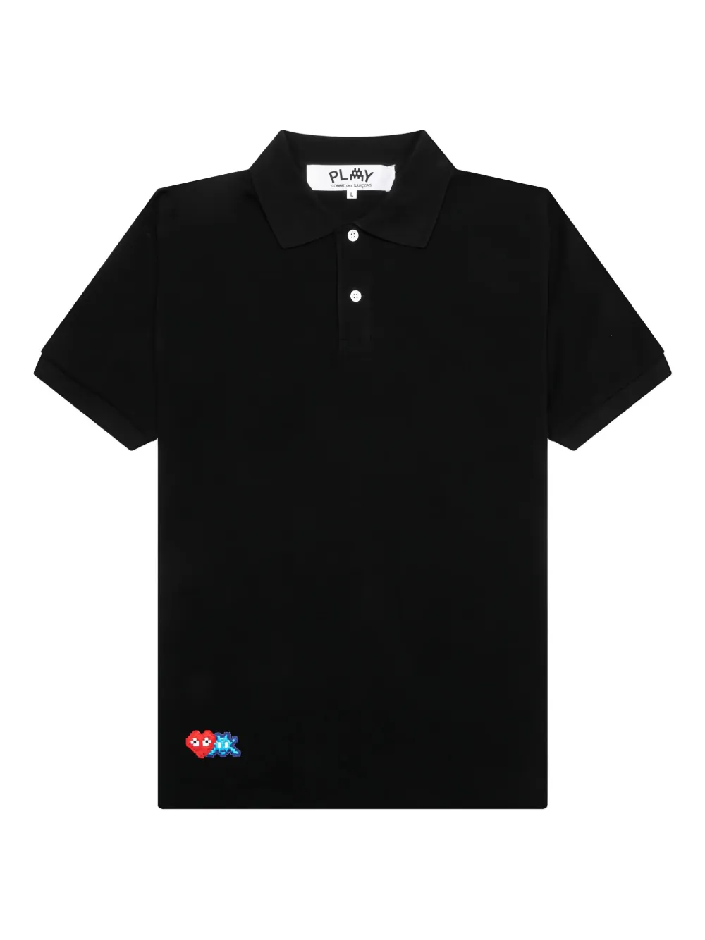 Comme Des Garçons Play x Invader pixel-heart polo shirt | Black | Image 1