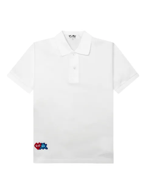 Comme Des Garçons Play x Invader pixel-heart embroidered polo shirt