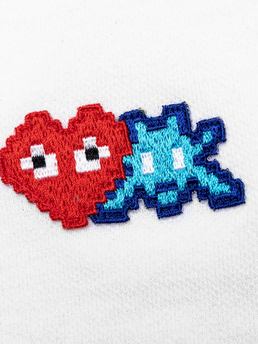 Comme Des Garçons Play x Invader poloshirt met borduurwerk Wit