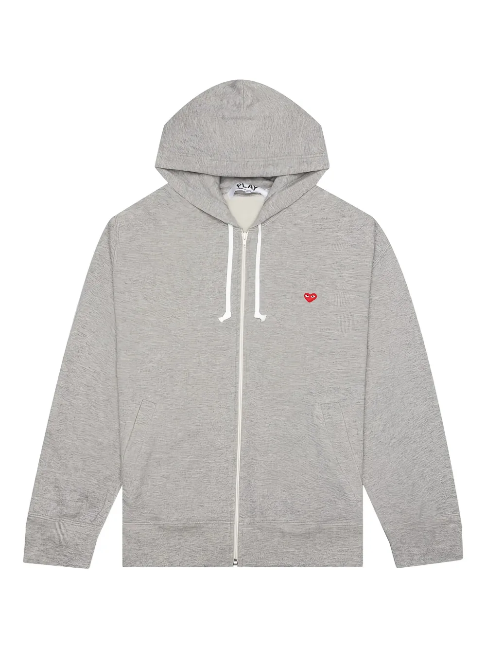 Comme Des Garçons Play heart-embroidered zip-up sweatshirts | Grey | Image 1