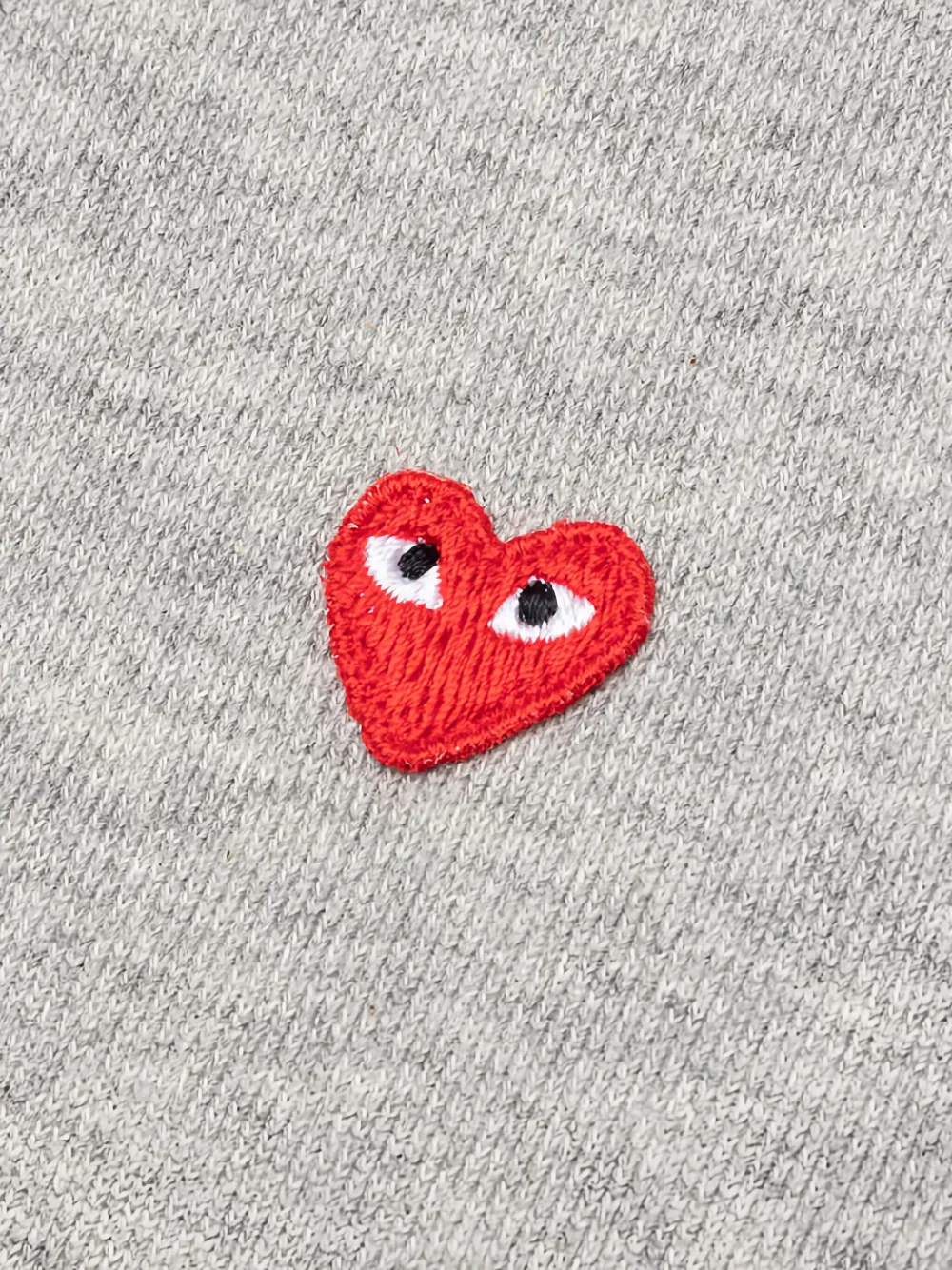Comme Des Garçons Play Heart-embroidered Zip-up Sweatshirts In Gray