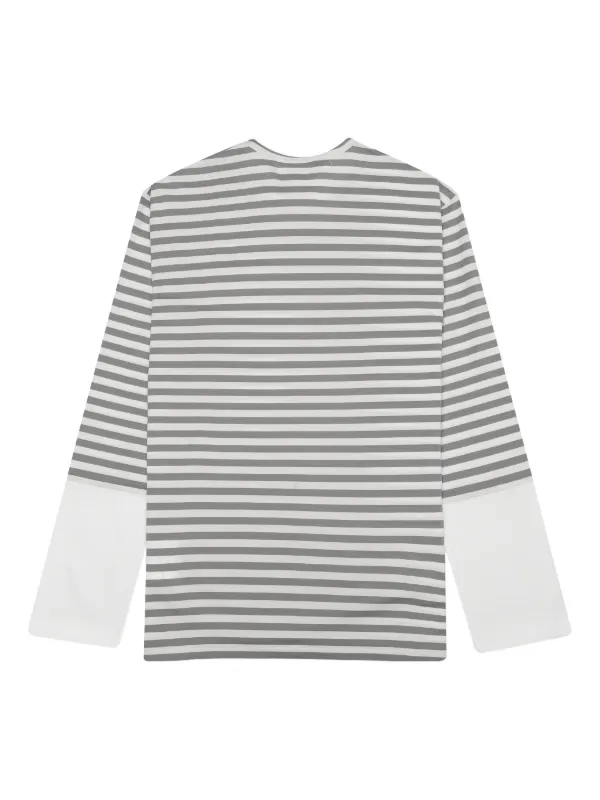 Comme Des Garçons Play ストライプ ロングTシャツ | グレー | FARFETCH JP