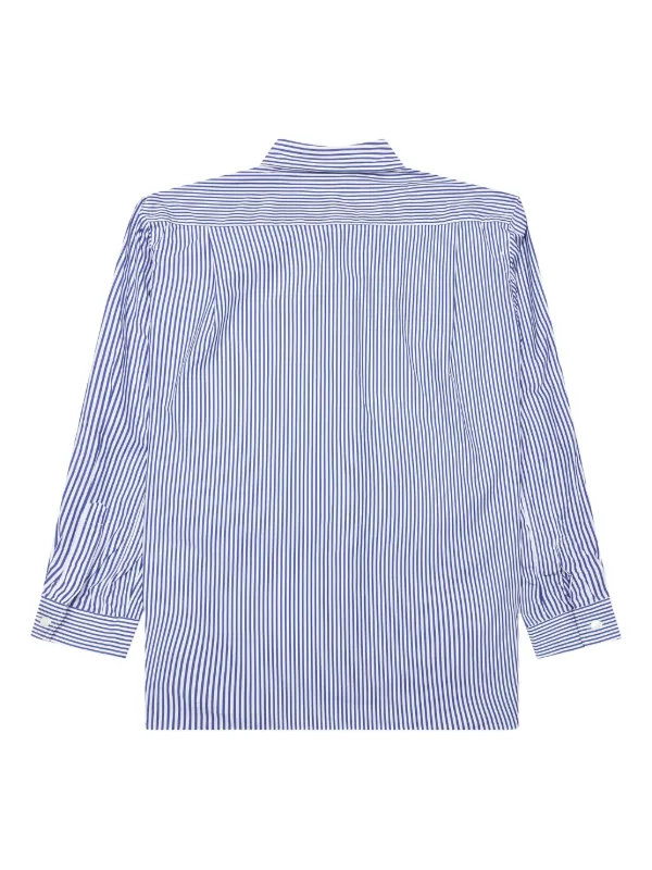 Comme Des Garçons Play エンブロイダリー ストライプ シャツ | ブルー
