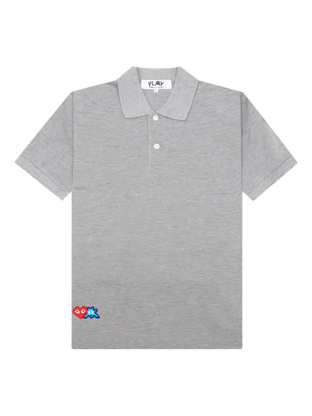 Comme Des Garçons Play Cotton Polo Top In Gray