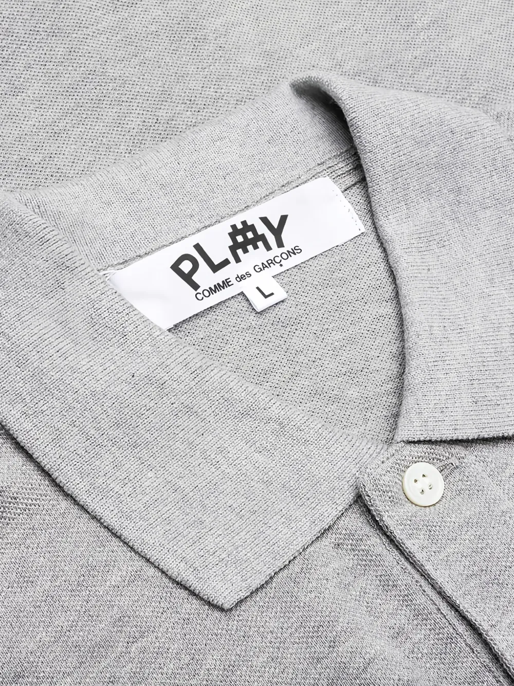 Comme Des Garçons Play Cotton Polo Top In Gray