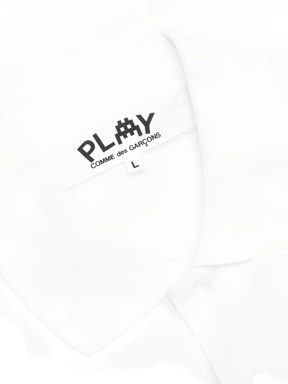 Comme Des Garçons Play X Invader Pixel-heart Polo Shirt In White