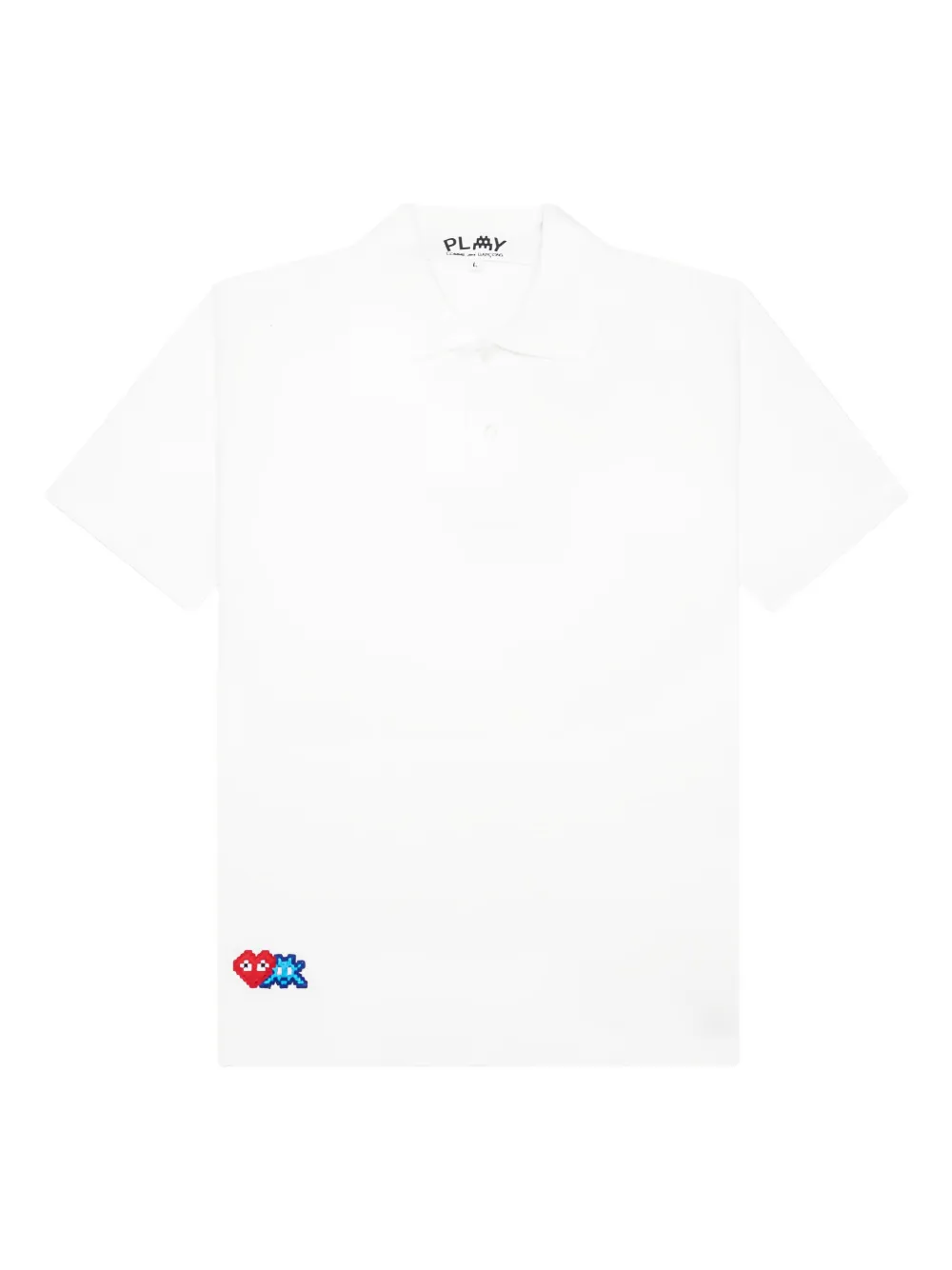 Comme Des Garçons Play x Invader pixel-heart polo shirt | White | Image 1