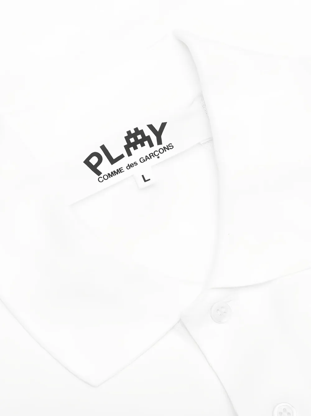 Comme Des Garçons Play x Invader poloshirt met borduurwerk Wit