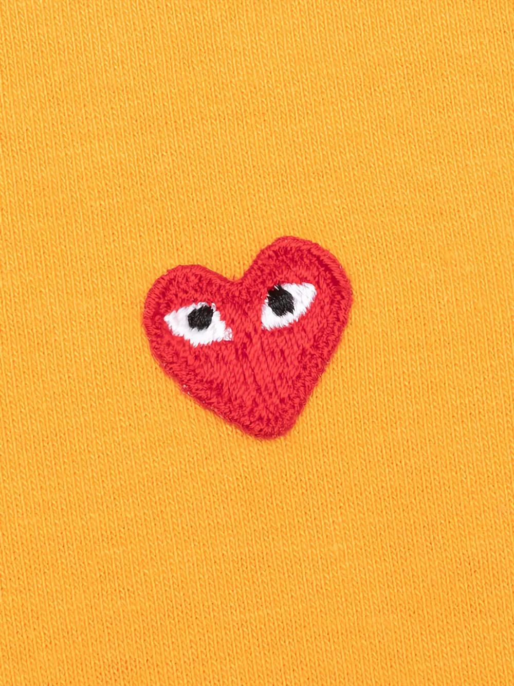 Comme Des Garçons Play Tweekleurige T-shirt met lange mouwen en geborduurd hart Geel