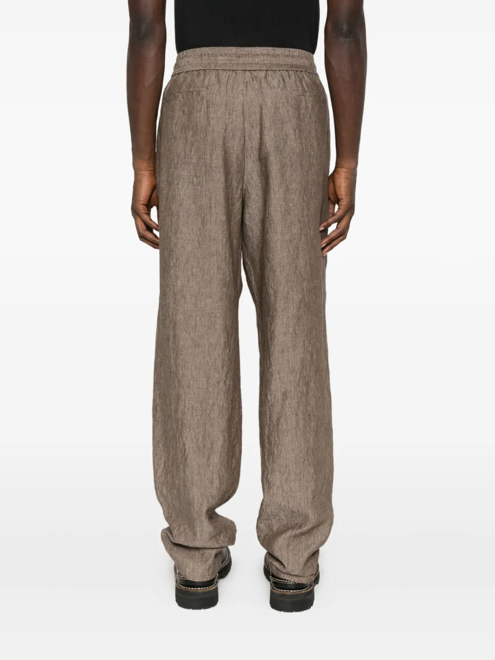 Giorgio Armani Broek met elastische taille Bruin