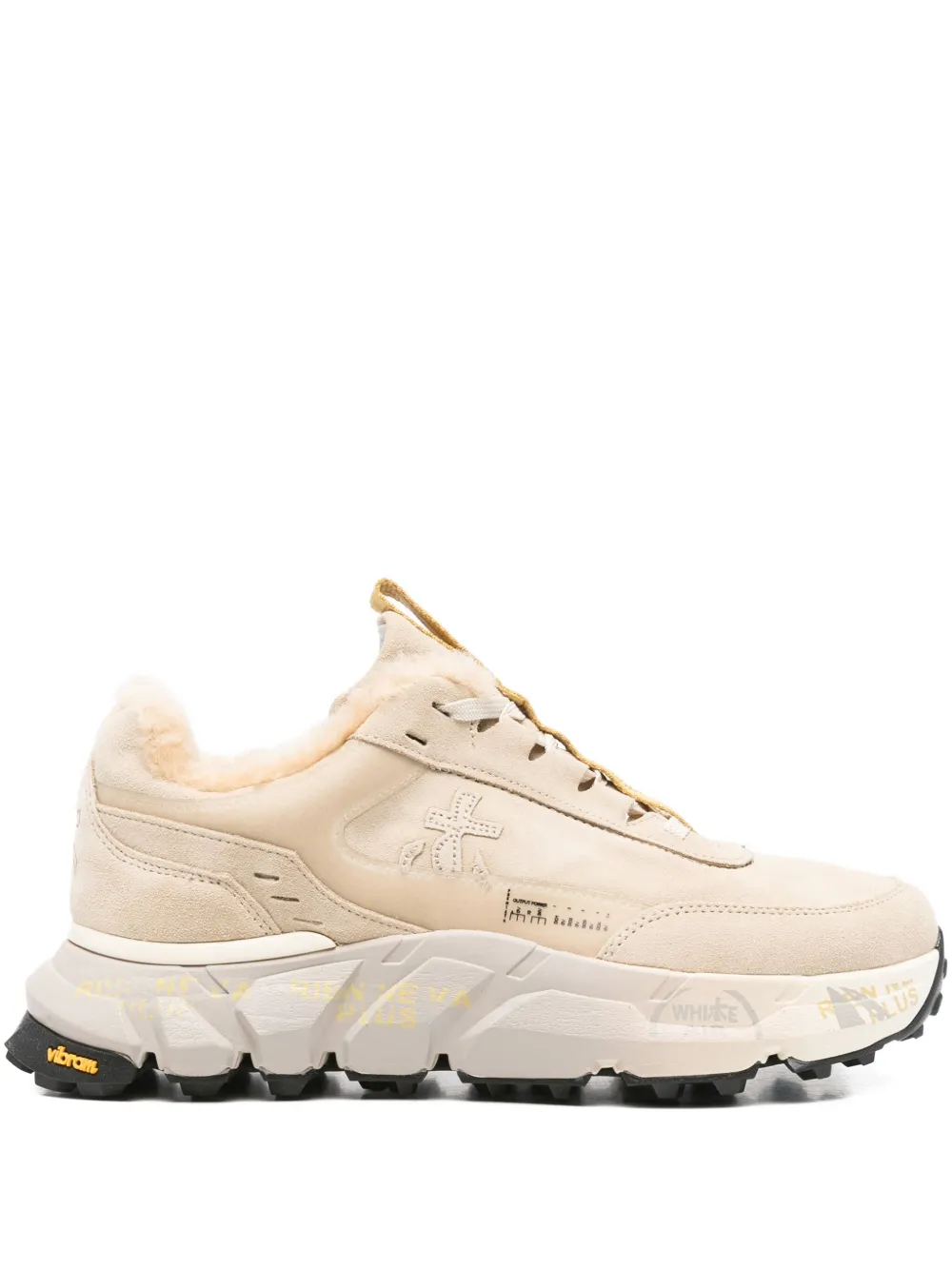Premiata Fur-trim Sneakers In Multi