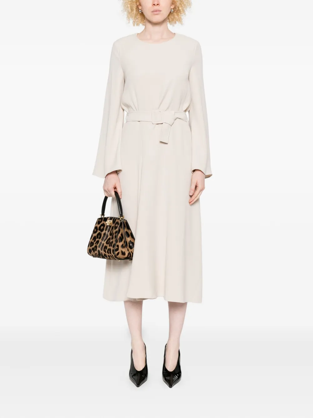 P.A.R.O.S.H. Flared midi-jurk - Beige