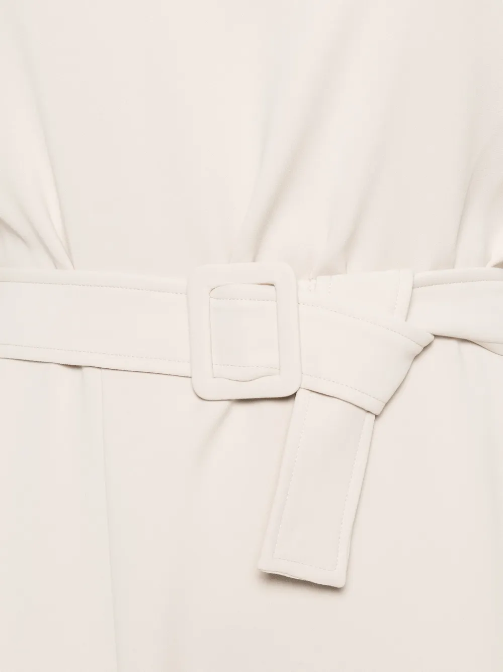 P.a.r.o.s.h Belted Flared Midi Dress In Neutral