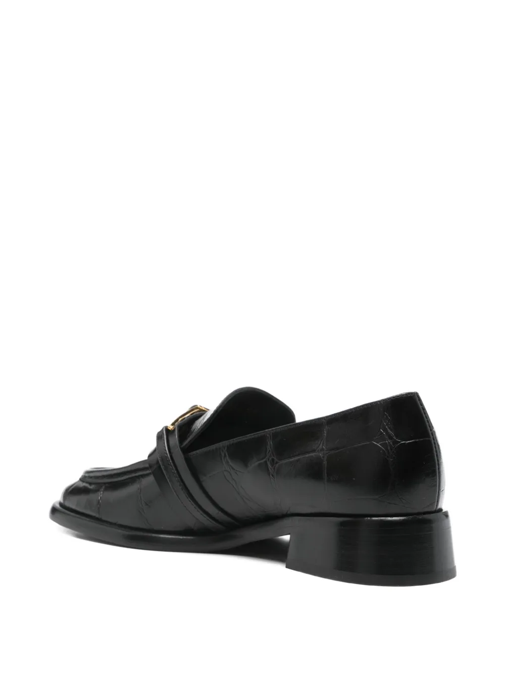 Sergio Rossi Bitt loafers met krokodillen-reliëf Zwart