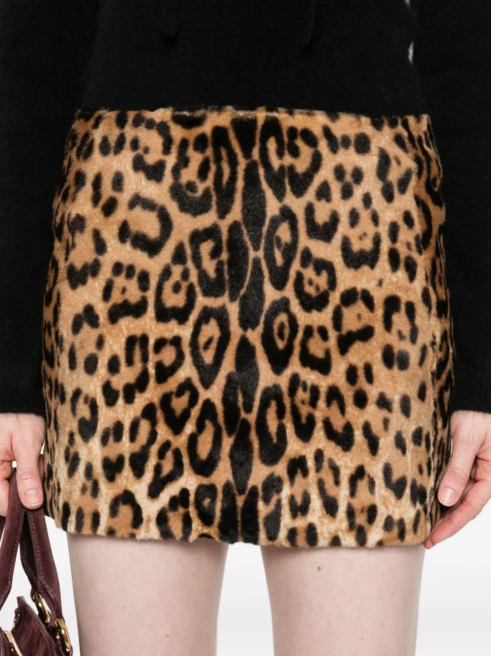 P.a.r.o.s.h Leopard-print Mini Skirt In Brown