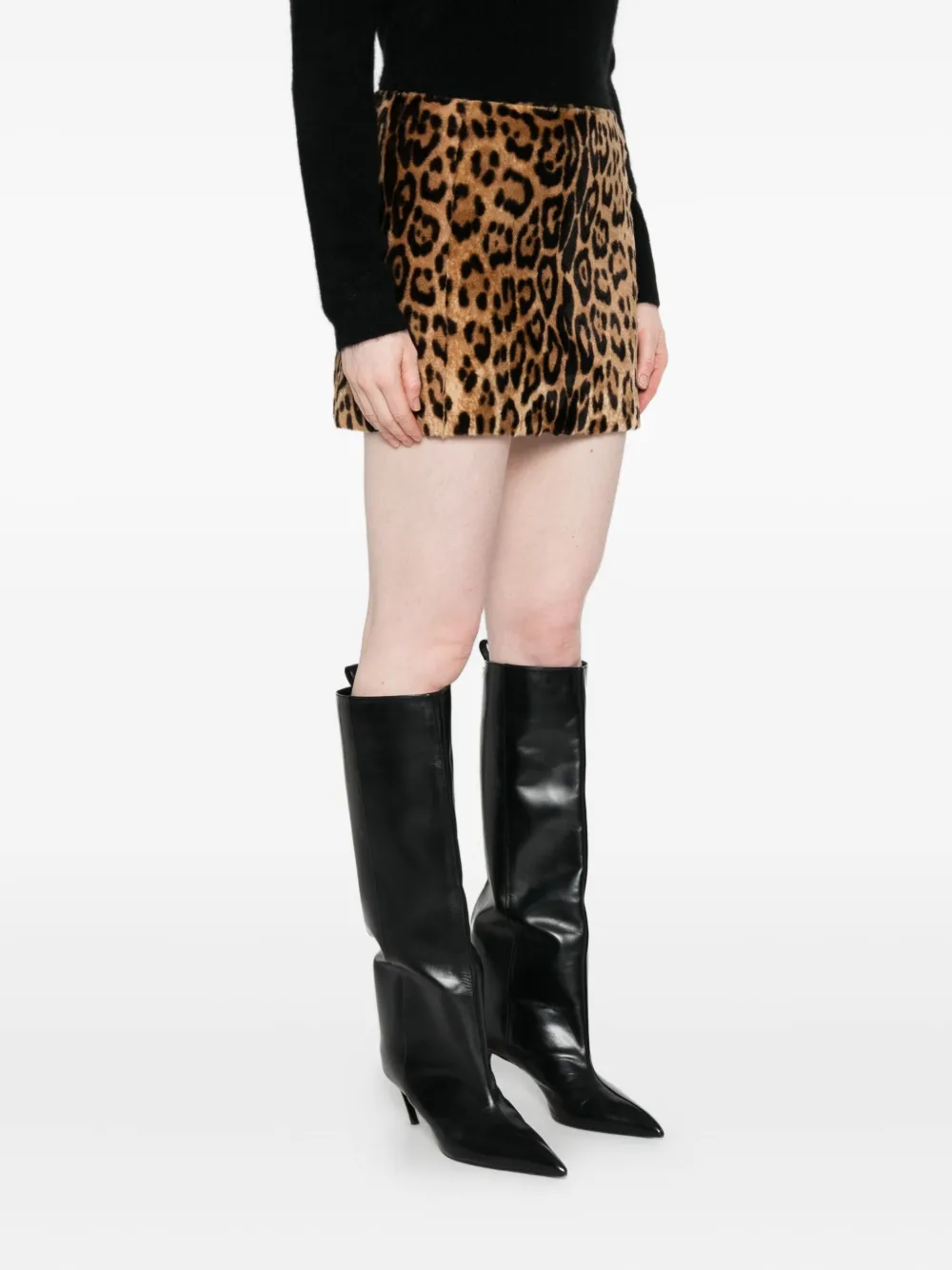 P.a.r.o.s.h Leopard-print Mini Skirt In Brown