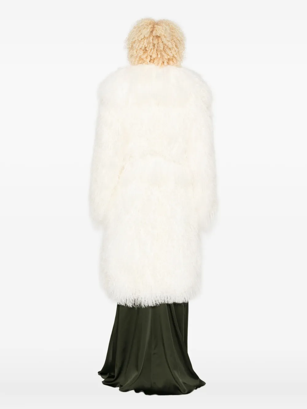 Numerootto Carlotta Belted Fluffy Coat In White