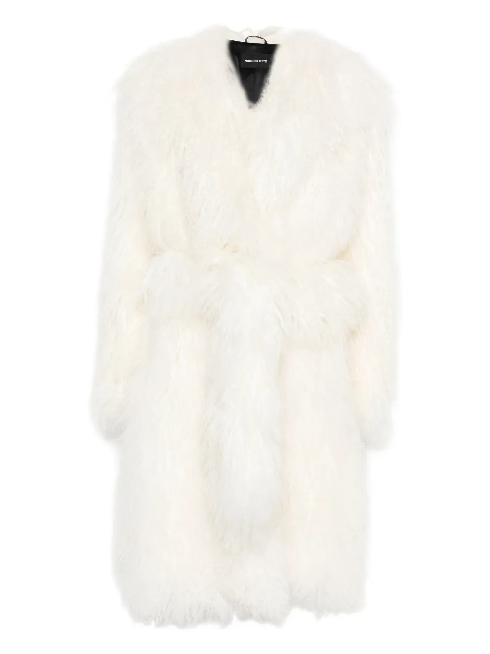 Numerootto Carlotta belted fluffy coat | White | Image 1