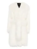 Numerootto Carlotta belted fluffy coat - White