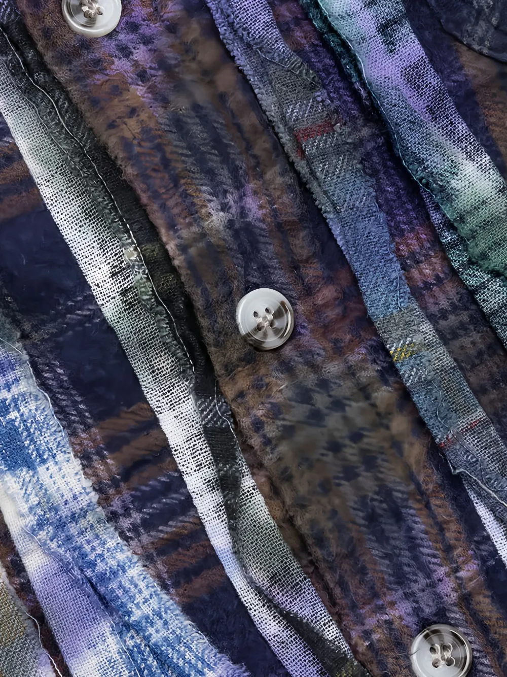 Needles Geruit overhemd met lintdetail Paars