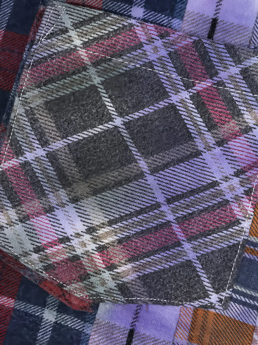 Needles Rebuild 7 Cut overhemd met patchwork Rood