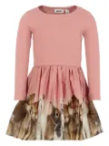 Molo ribbed-knit animal-print dress - Pink