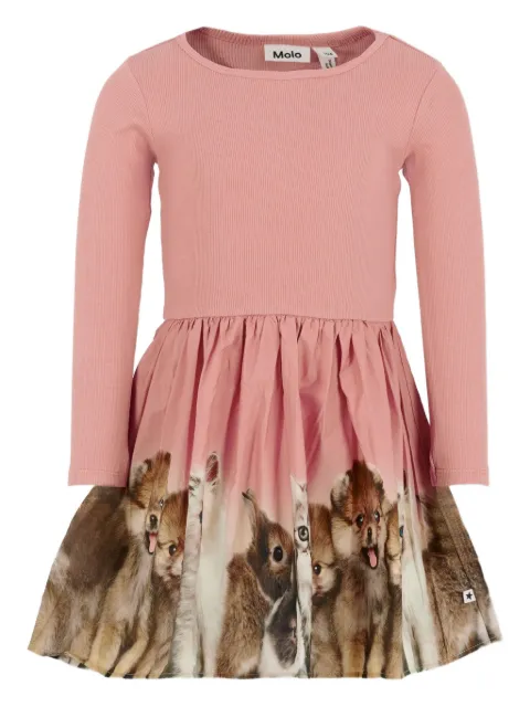 Molo ribbed-knit animal-print dress