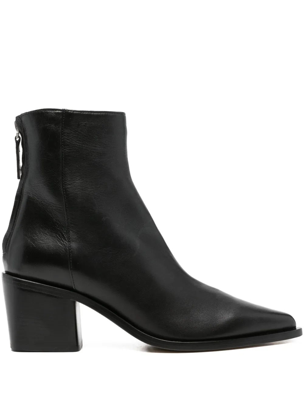 Pomme D'or Pointed-toe Block-heel Boots In Black