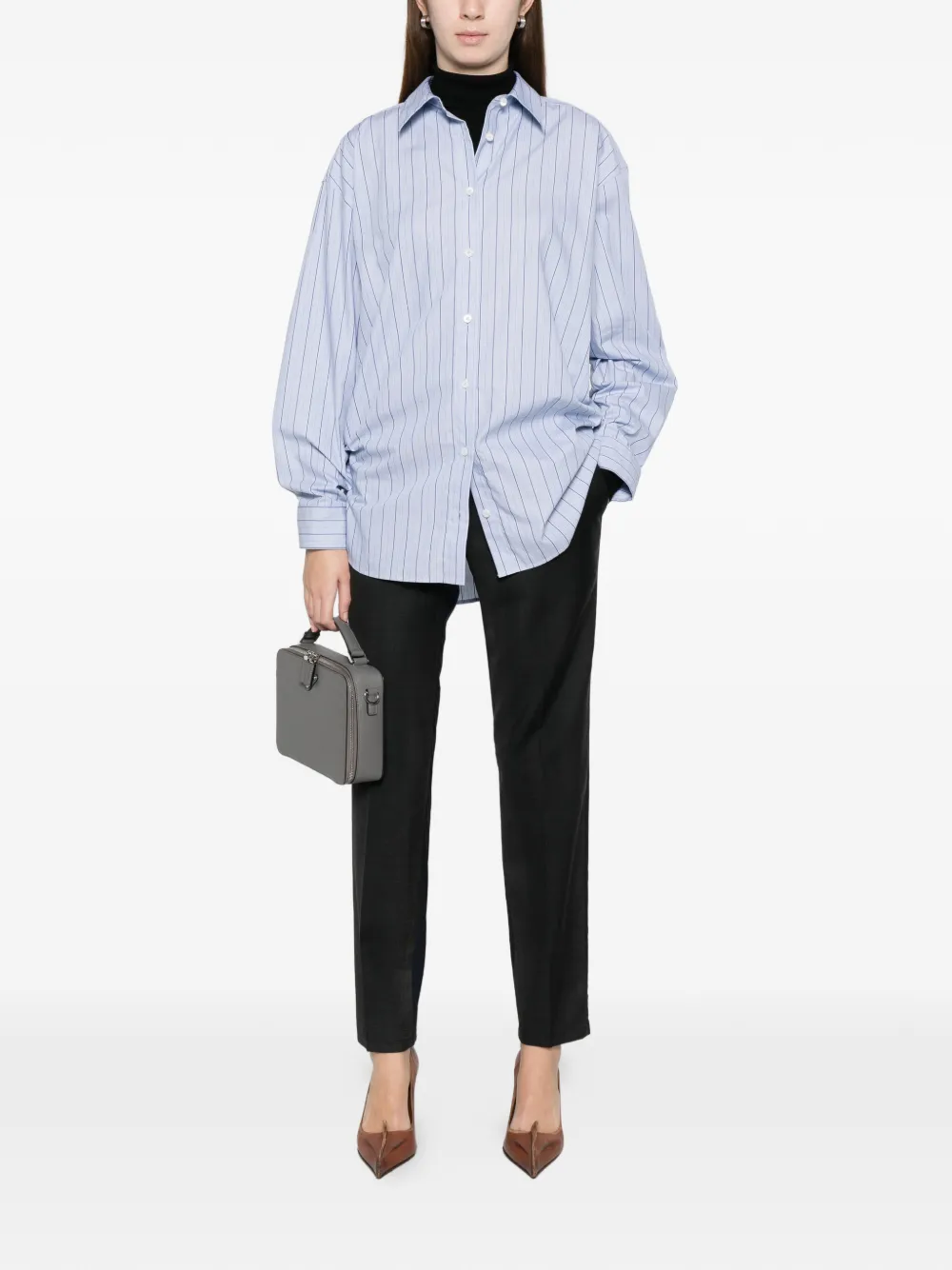 Pre-owned Prada 2000s Colour-block Trousers In Blue