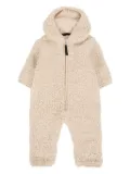 Molo teddy-fleece hooded romper - Neutrals