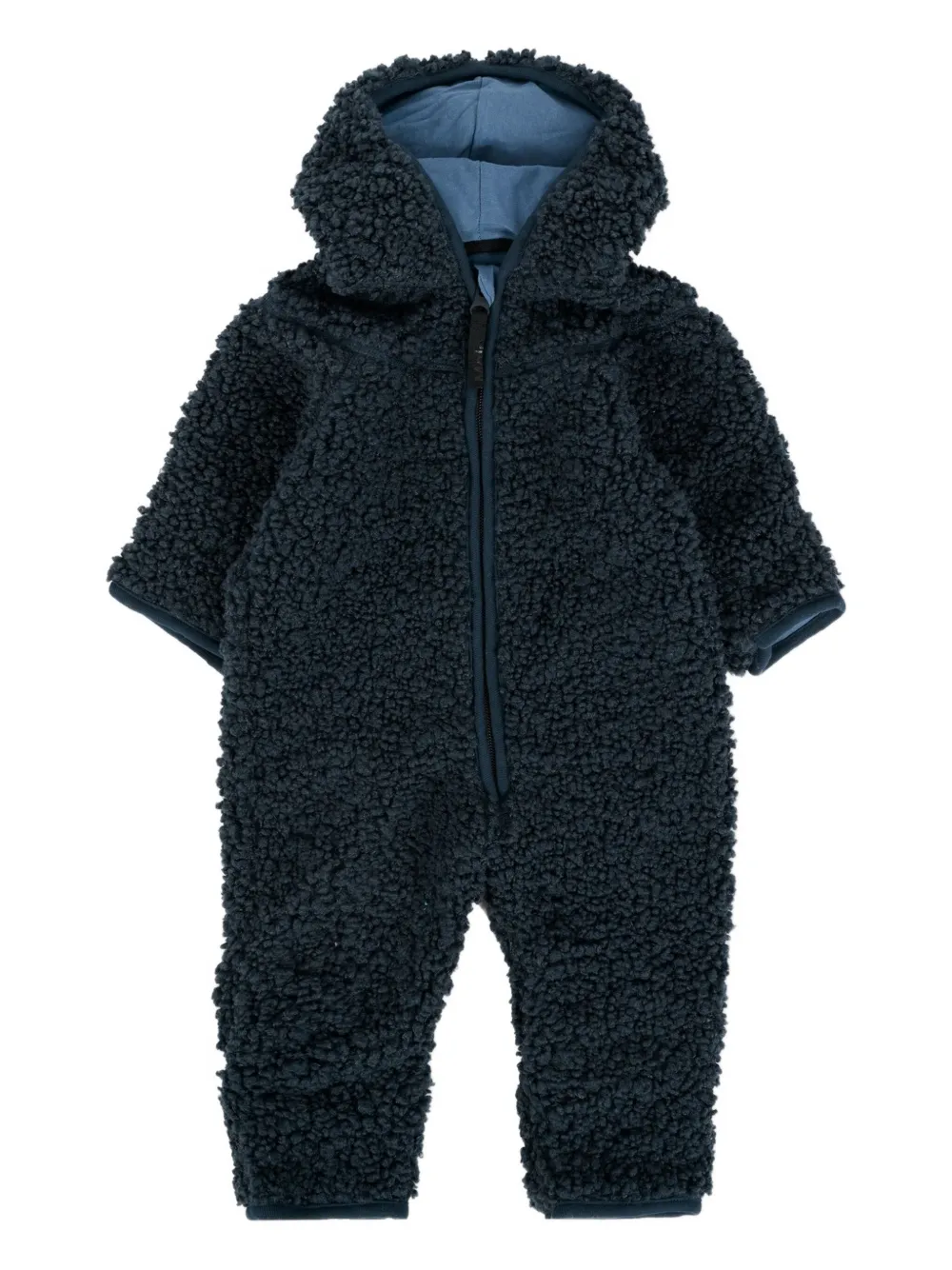 Molo teddy-fleece hooded romper | Blue | Image 1