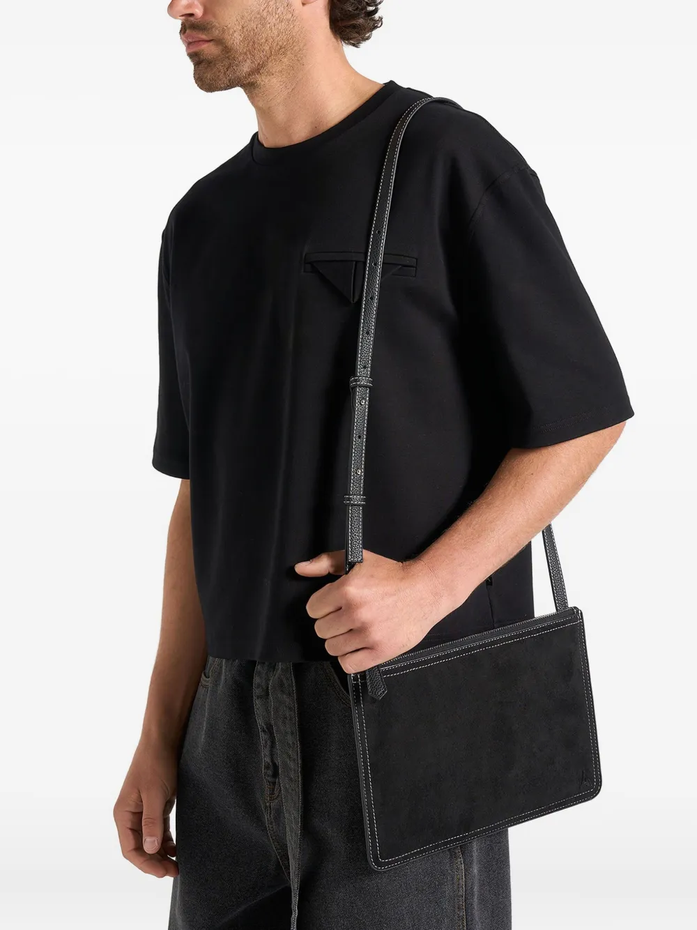 Manière De Voir Elio contrast-stitch crossbody bag - Nero