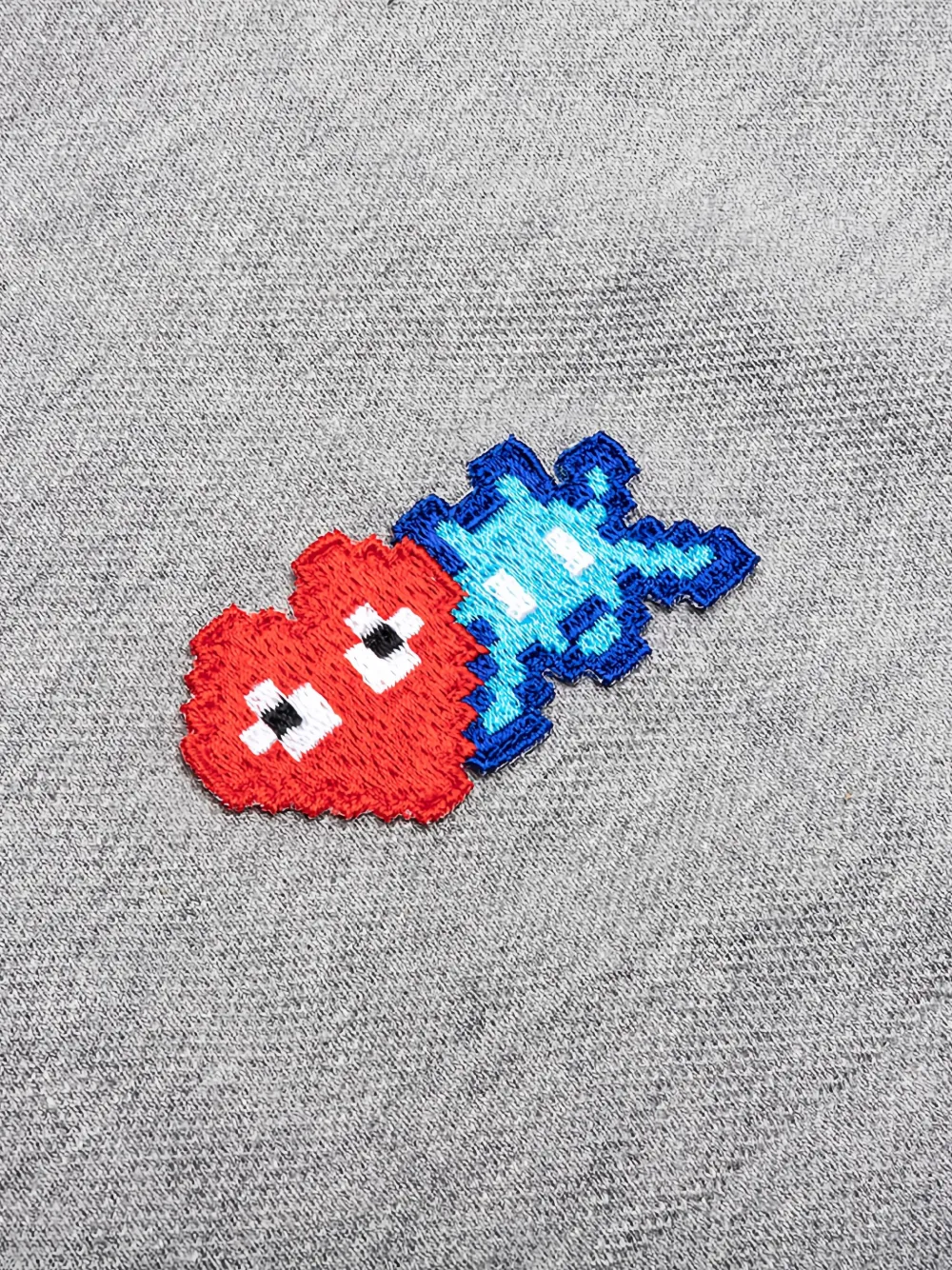Comme Des Garçons Play X Invader Heart Polo Shirt In Gray