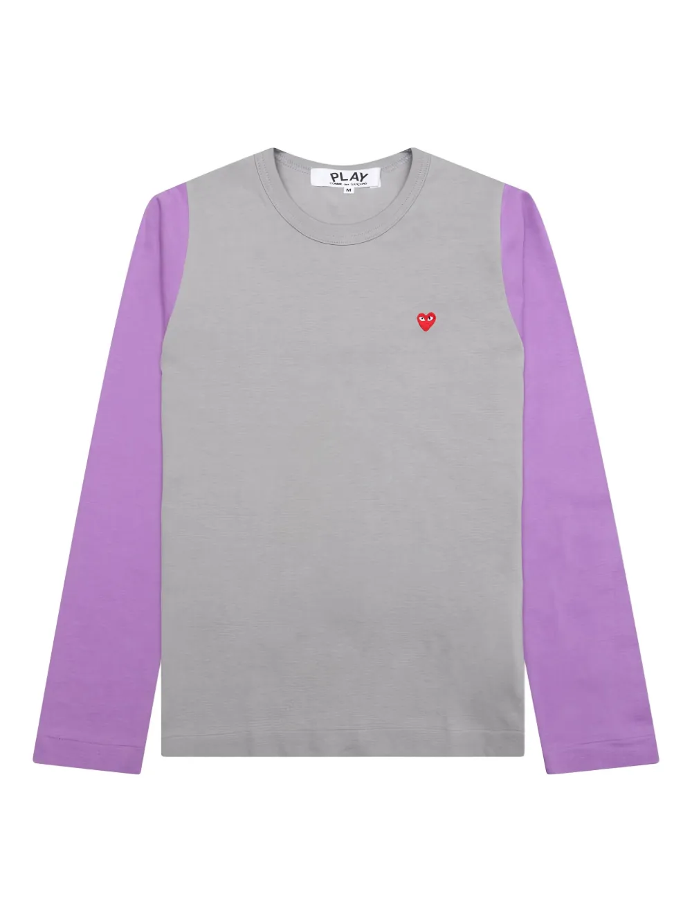 Comme Des Garçons Play heart-logo long-sleeve T-shirt | Grey | Image 1