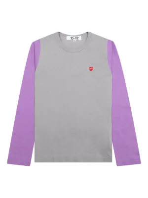 Comme Des Garçons Play Striped logo-patch T-shirt | Purple | FARFETCH