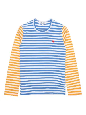 Comme Des Garçons Play ストライプ ロングTシャツ | グレー | FARFETCH JP