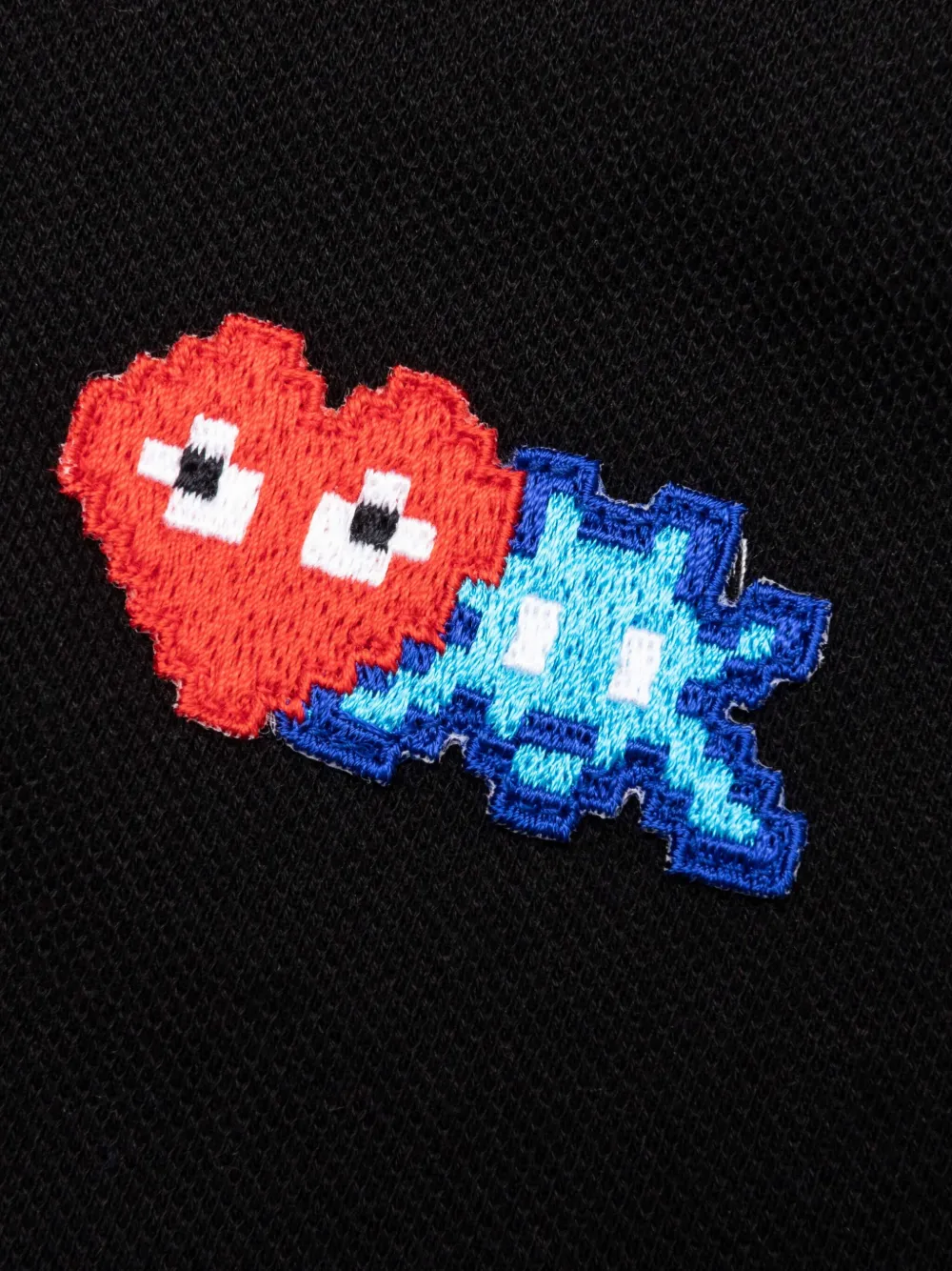 Comme Des Garçons Play x Invader poloshirt met borduurwerk Zwart
