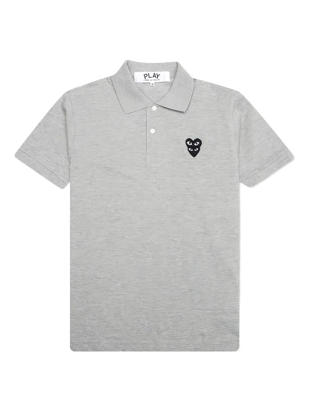 Comme Des Garçons Play stacked heart polo shirt | Grey | Image 1