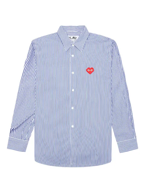 Comme Des Garçons Play broad-striped heart-embroidered shirt
