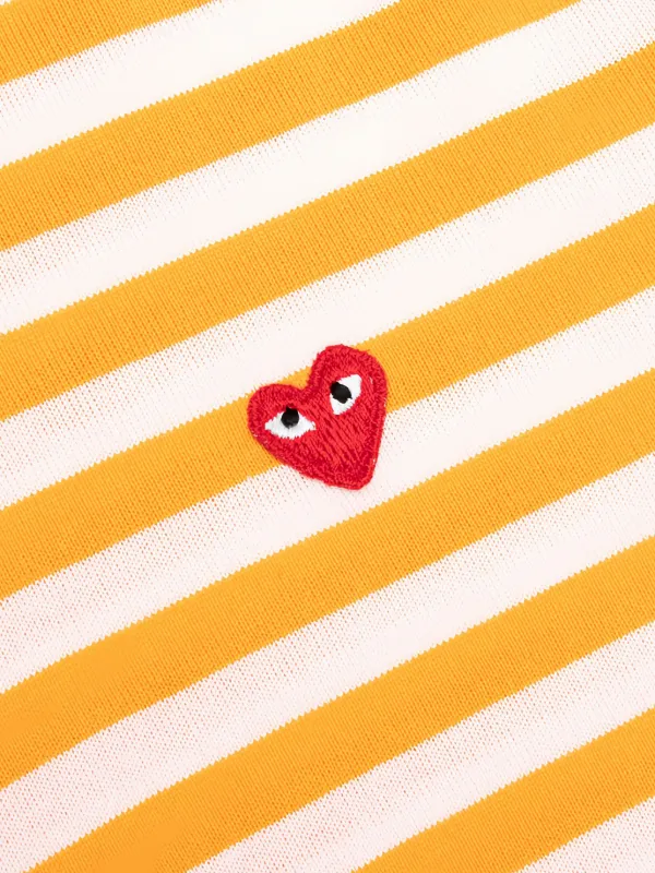 Comme Des Garçons Play ストライプ ロングTシャツ | イエロー