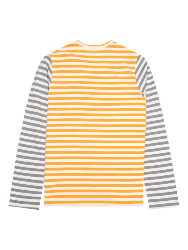 Comme Des Garçons Play ストライプ ロングTシャツ | イエロー
