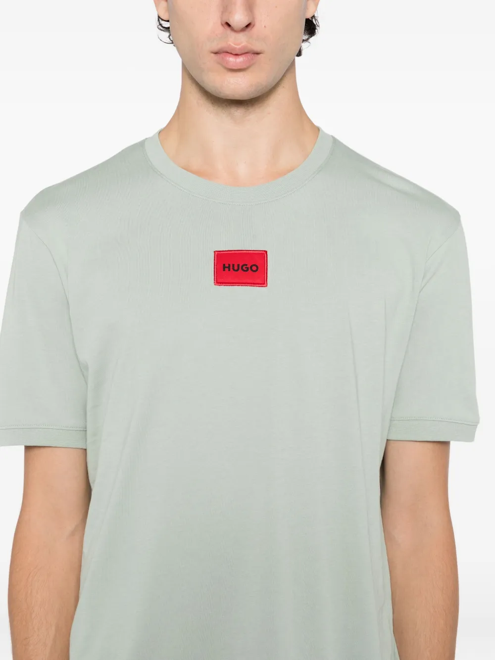 Hugo Boss T-shirt Mit Logo-patch In Green