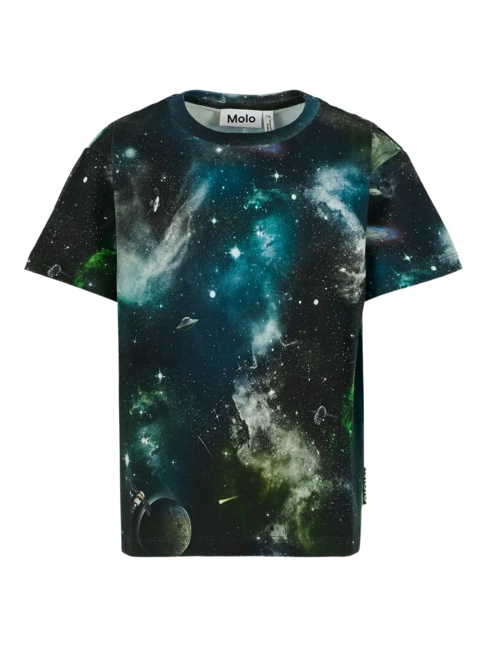 Molo space-print short-sleeve T-shirt | Black | Image 1